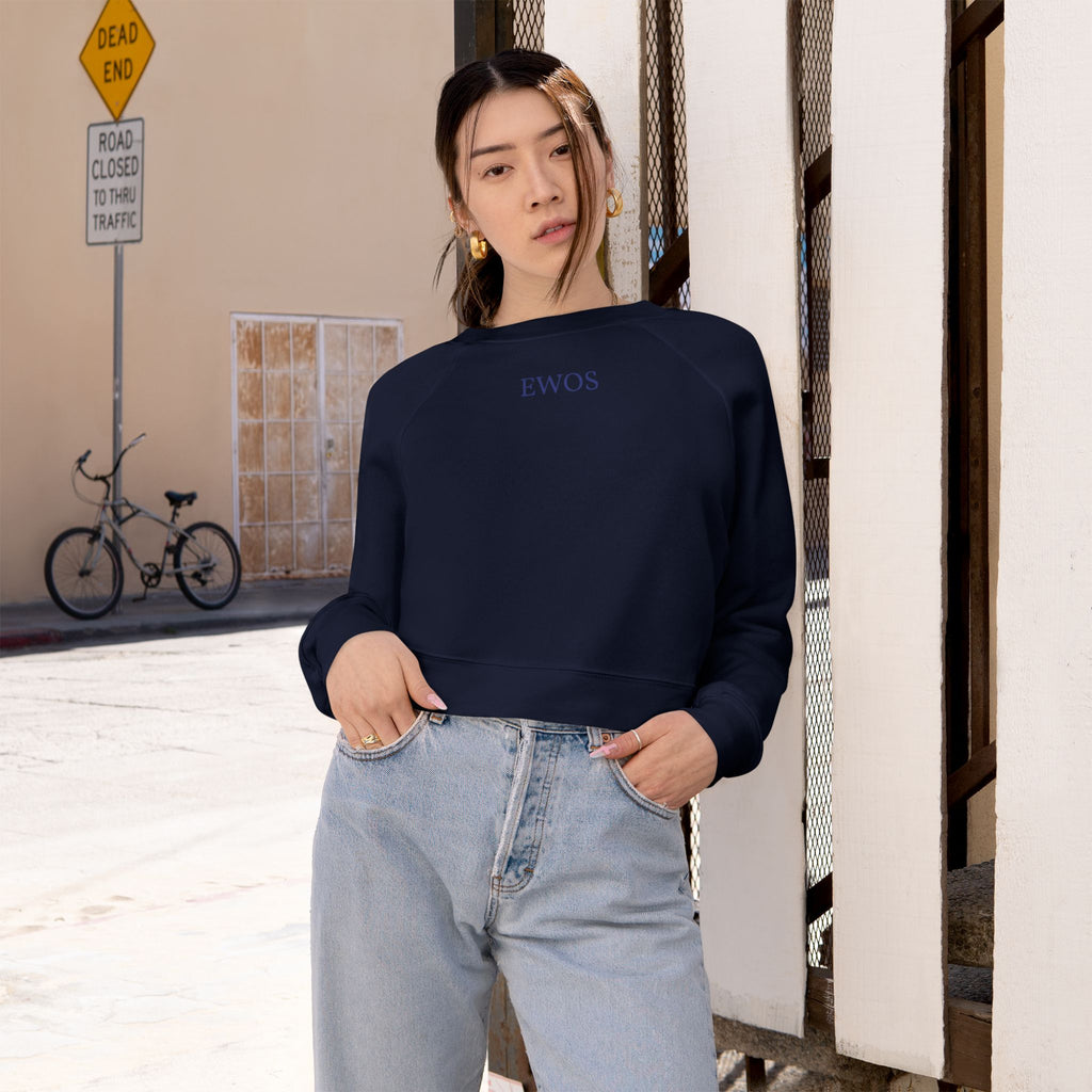 KW05 minimalist logo Cropped Sweatshirt | navy cropped fleece pullover