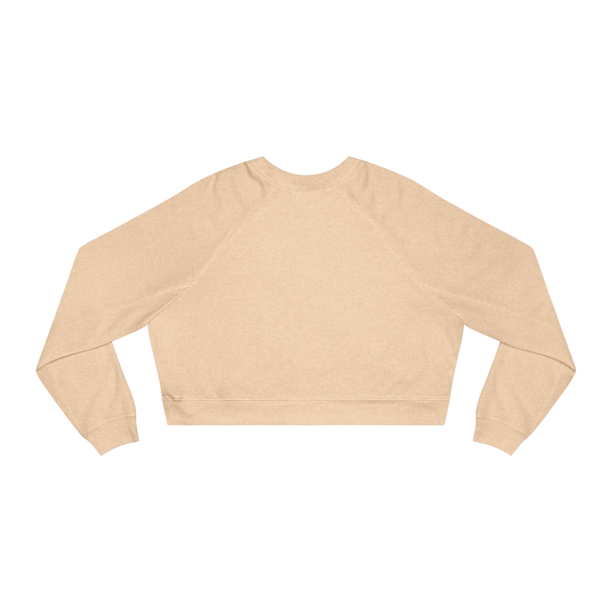 Minimal Gold Script Pullover | Cropped Fleece Pullover, Beige
